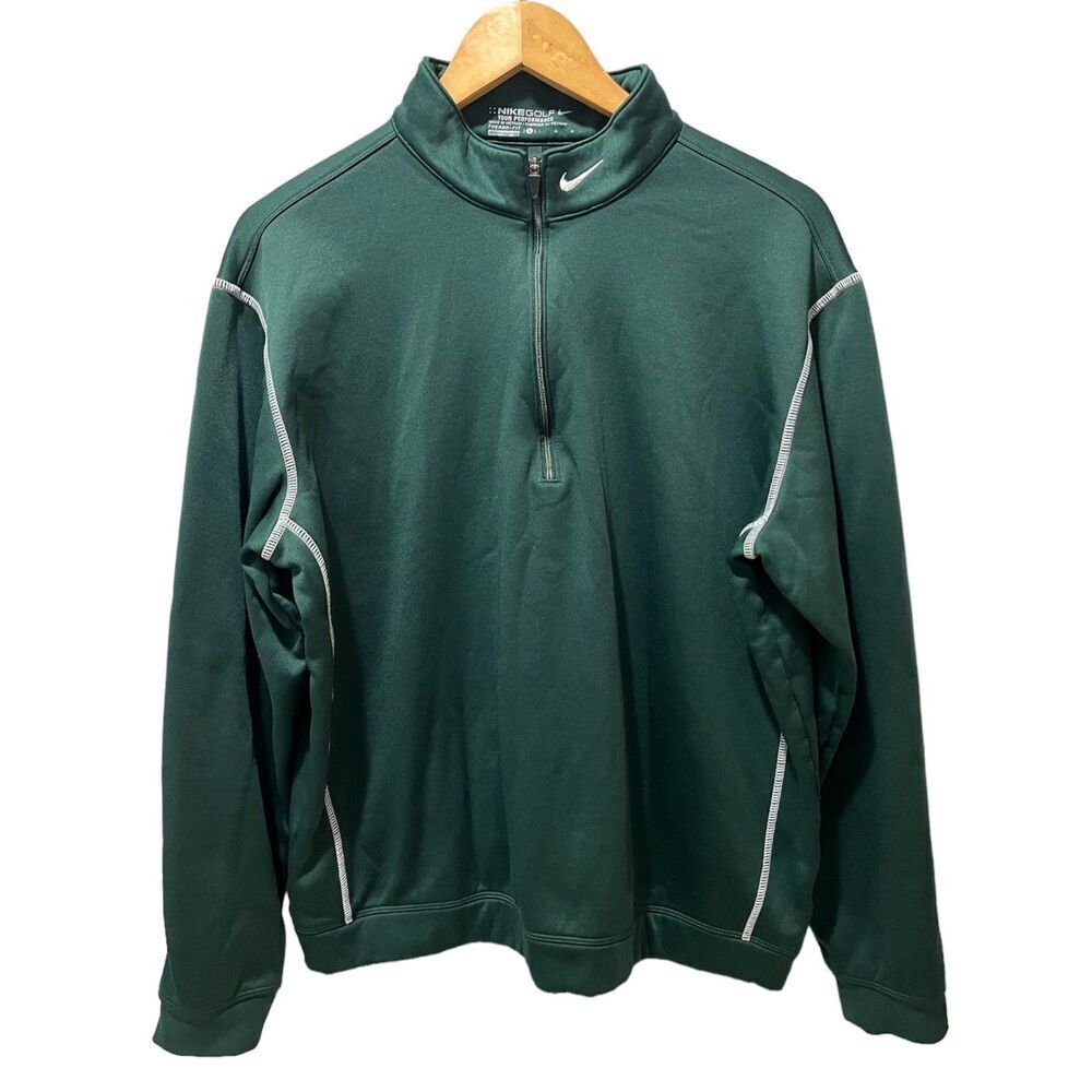 Nike Golf Therma Fit 1/2 Zip Men's Pullover Long Sleeve Green size Large